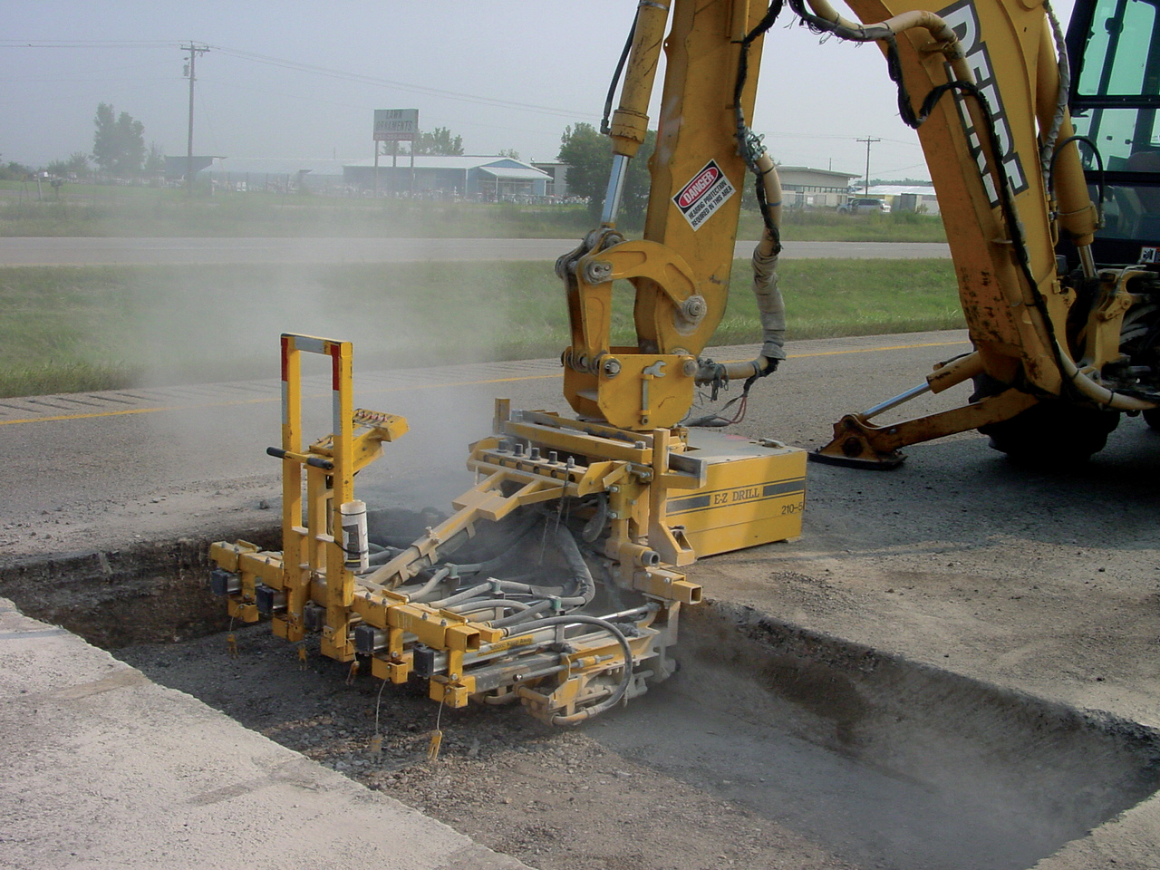Increased productivity is claimed for EZ Drill's new model range EZ drill working on road