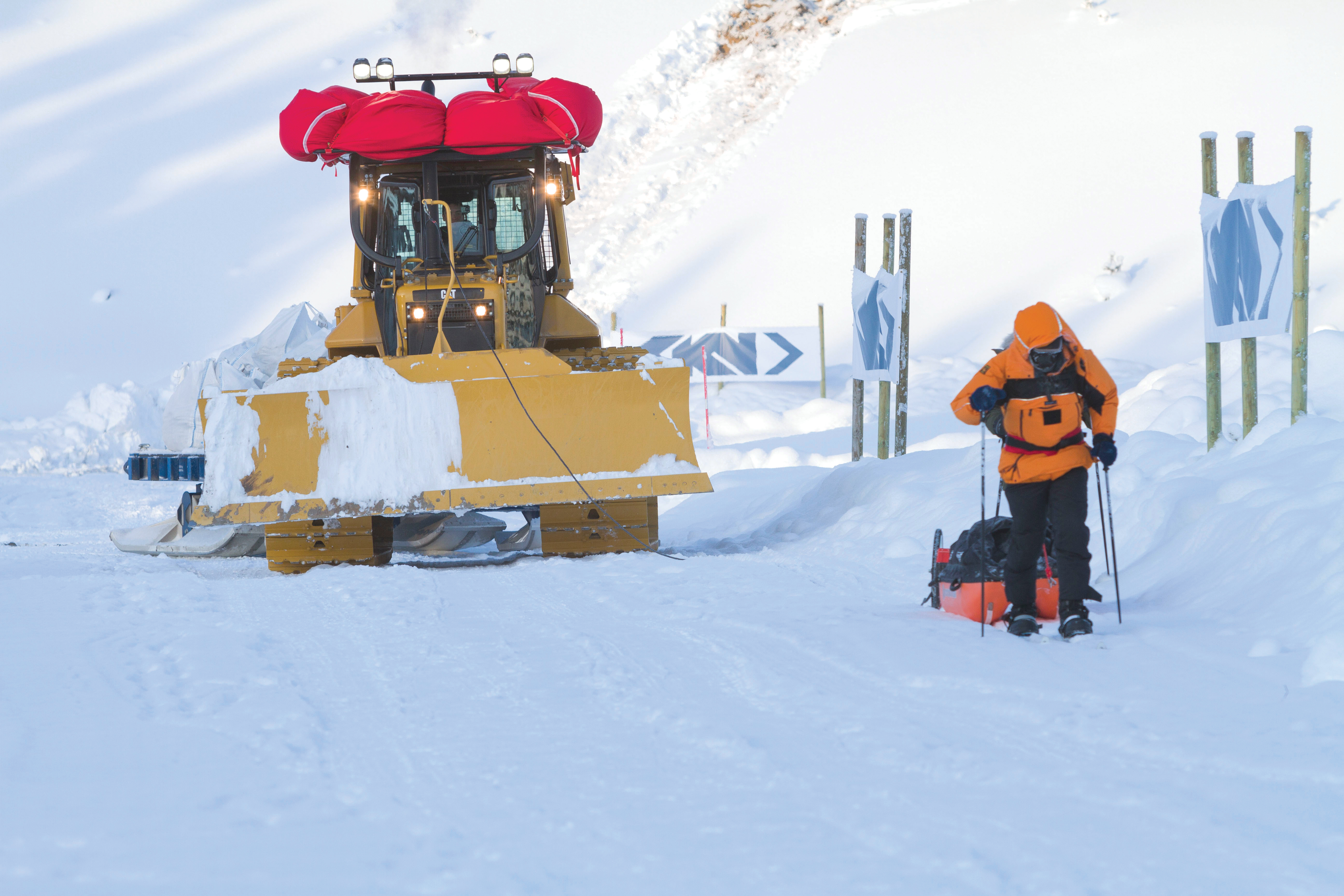 Sir Ranulph Fiennes training in Sweden for Coldest Journey event which will see him supported by Cat D6N Track-Type Tractors Sir Ranulph Fiennes training