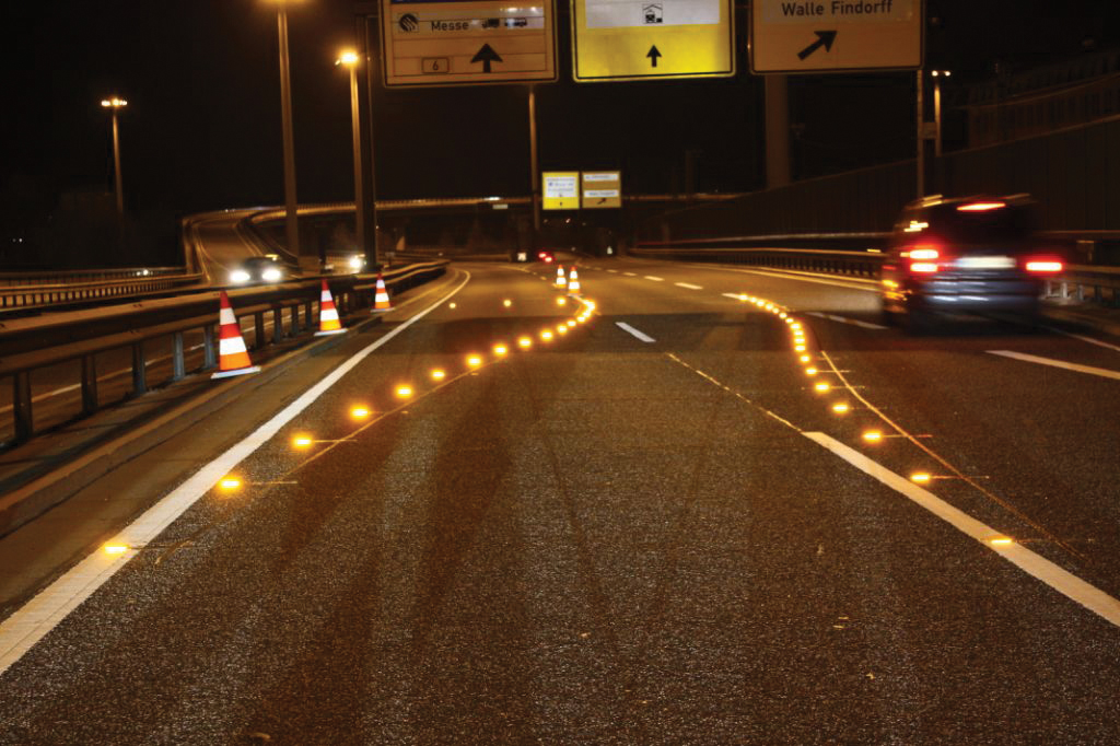 B6 highway, Bremen now has SMARTSTUD road marking SMARTSTUD road marking