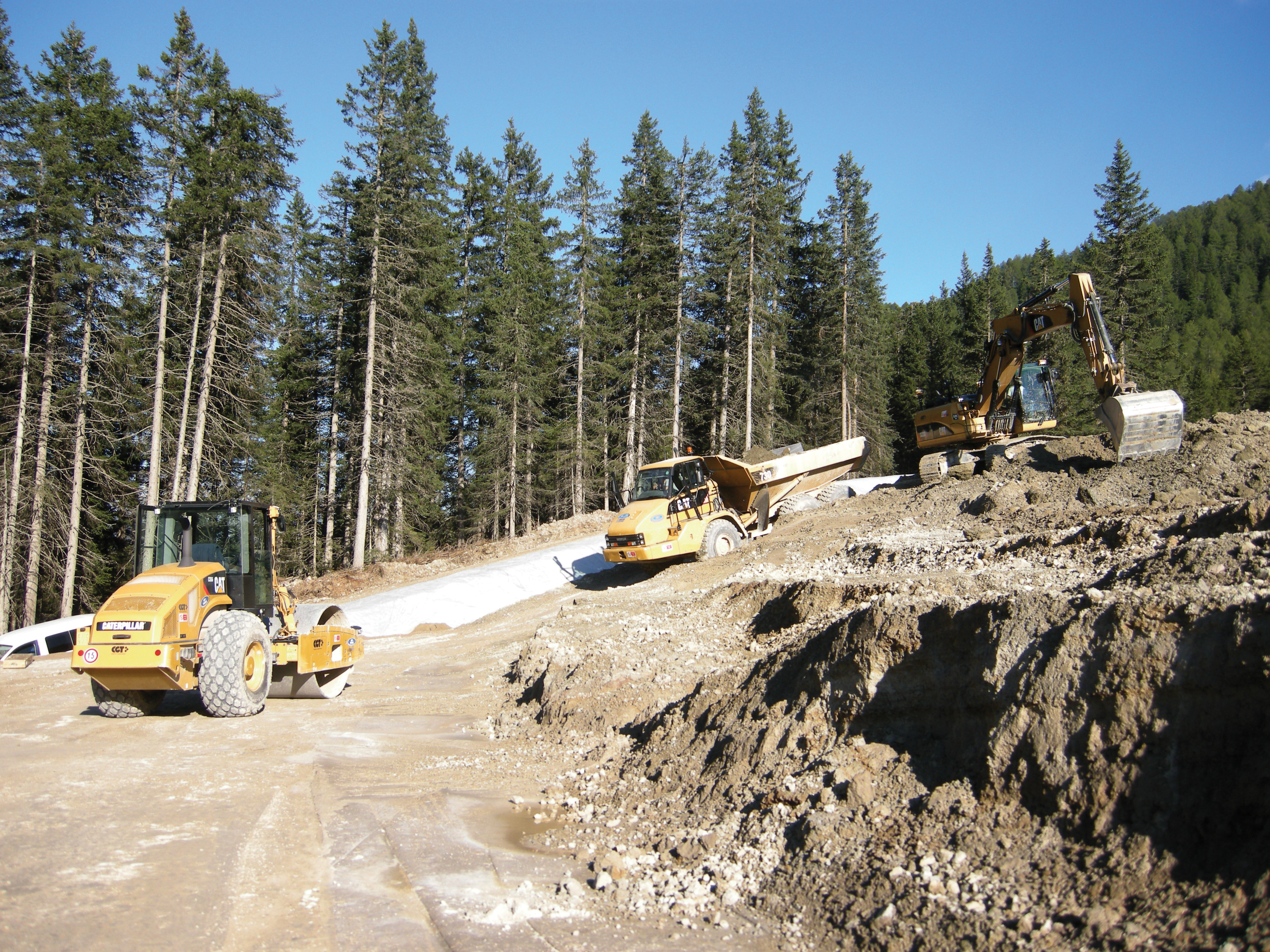 An array of Caterpillar machines has been used on this novel earthmoving project in Italy Caterpillar machines