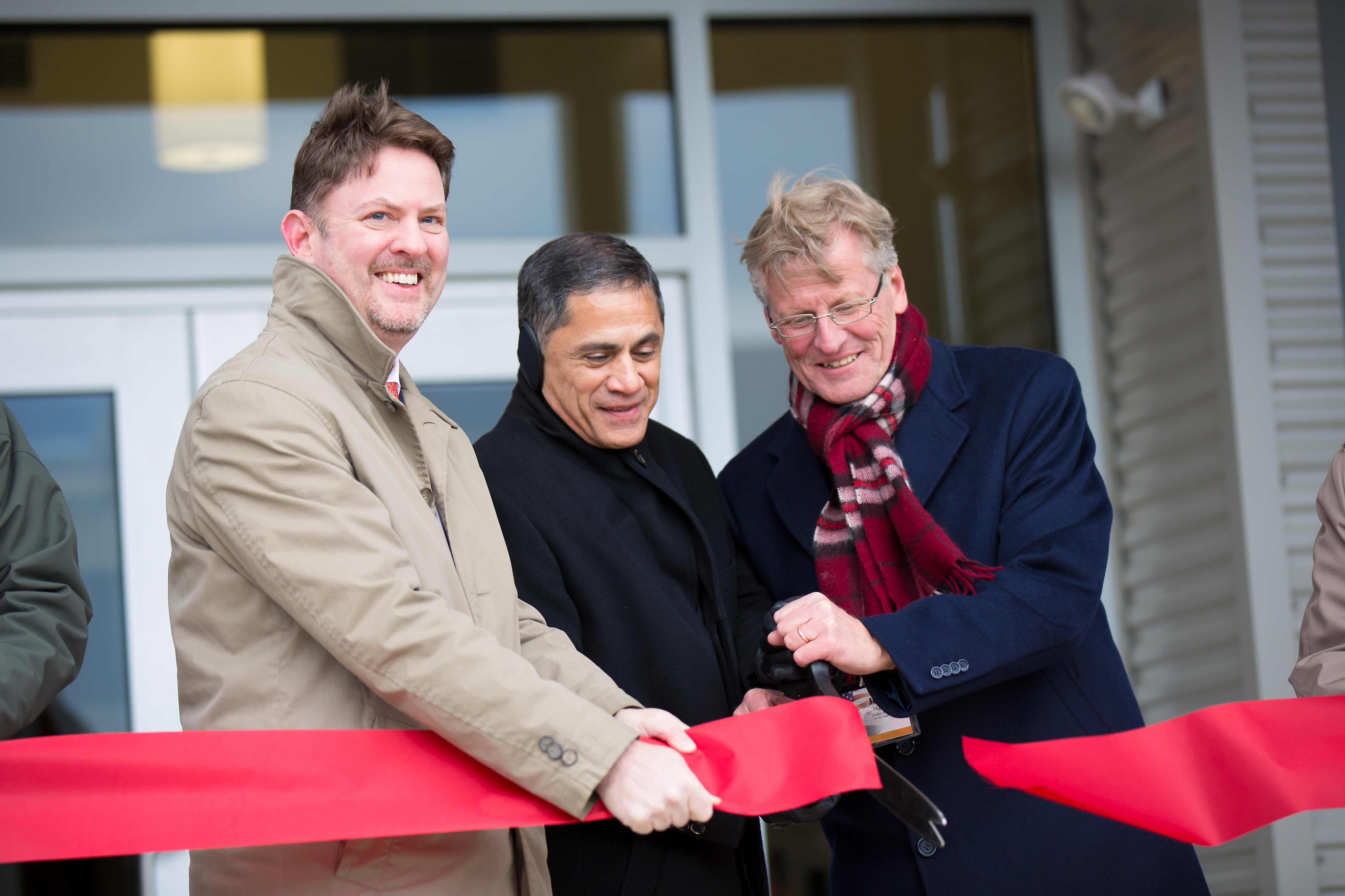 Pat Olney (left) pictured during the ribbon cutting ceremony to mark the inauguration of the new Volvo CE Americas HQ Volvo Pat Olney