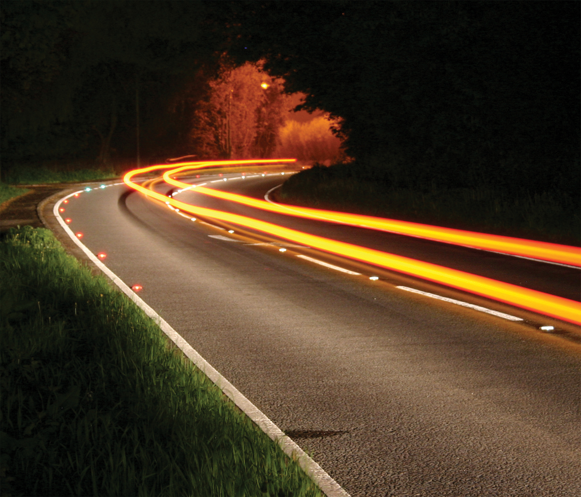The visibility of road markings at night is a key safety issue visibility of road markings