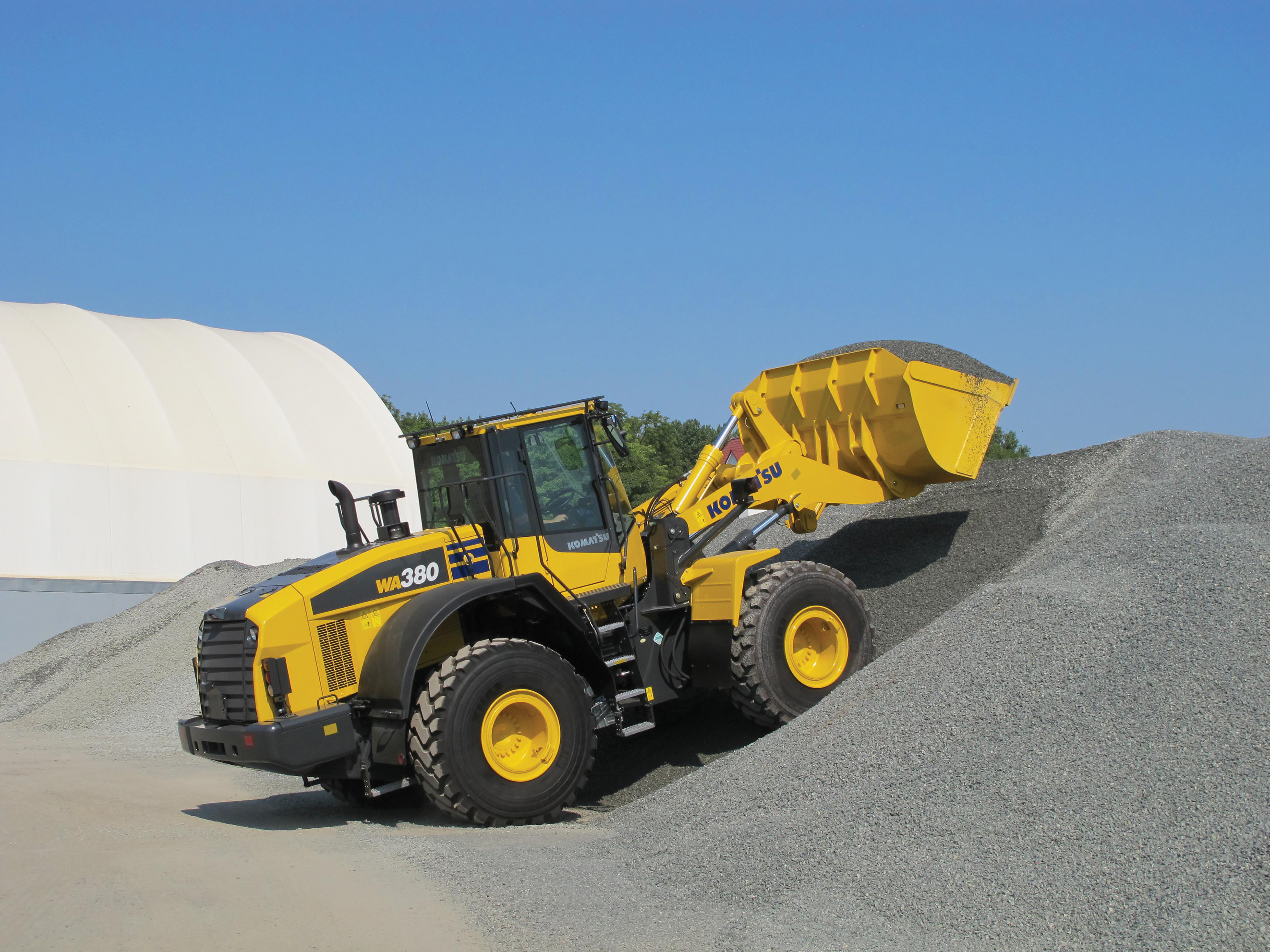 Improved operator comfort, and better serviceability are key features of Komatsu’s new WA380-7 wheeled loader Komatsu’s WA380-7 wheeled loader