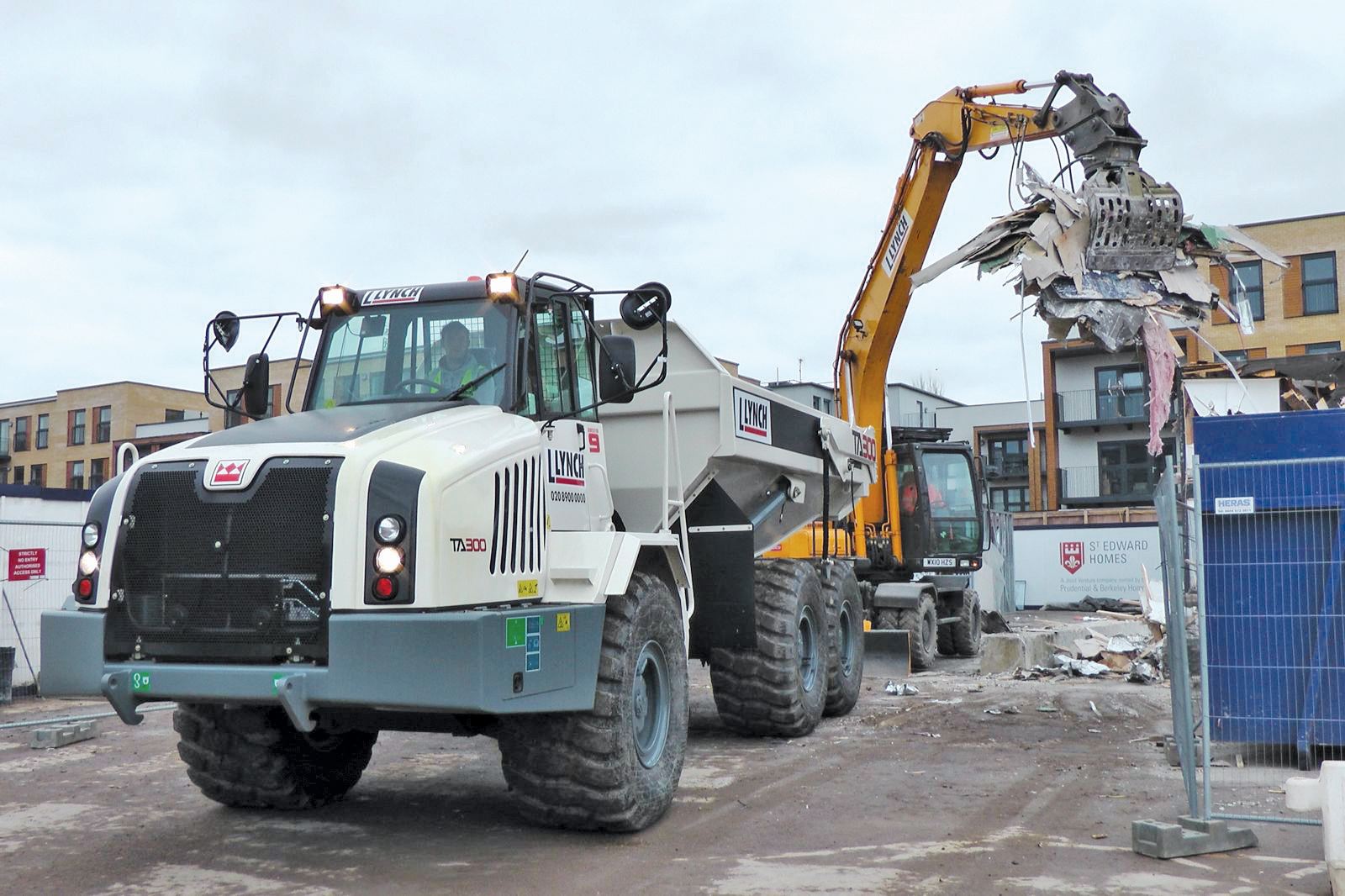 A TA300 owned by L-Lynch Plant Hire working on a demolition site at Berkeley Homes, Stanmore Place in London TA300 from L-Lynch Plant Hire