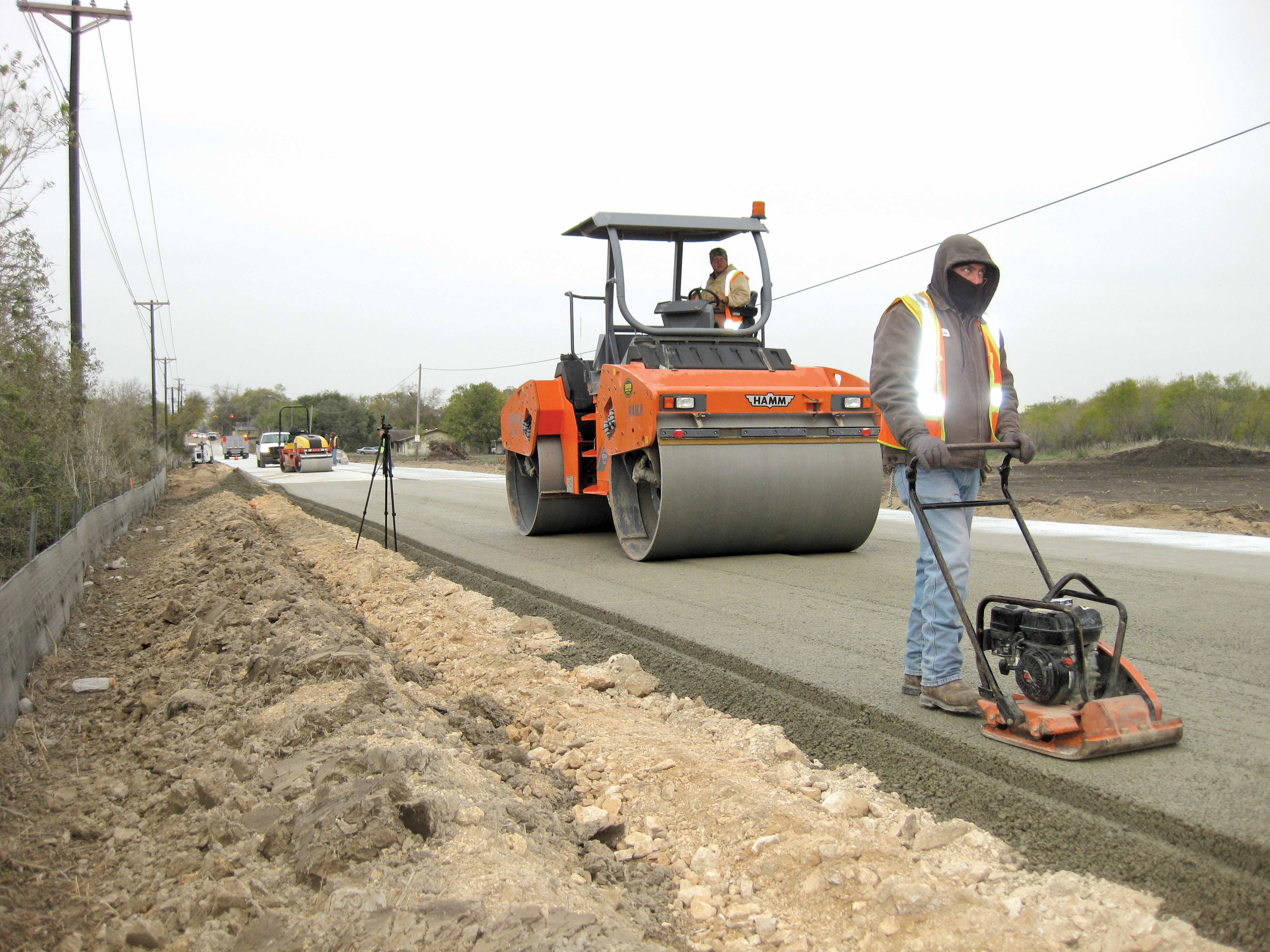 Laid in 2011, the RCC pavement in New Braunfells replaced an asphalt surface, which had been suffering due to the number of heavy trucks passing over it RCC pavement in New Braunfells replaced an asphalt surface