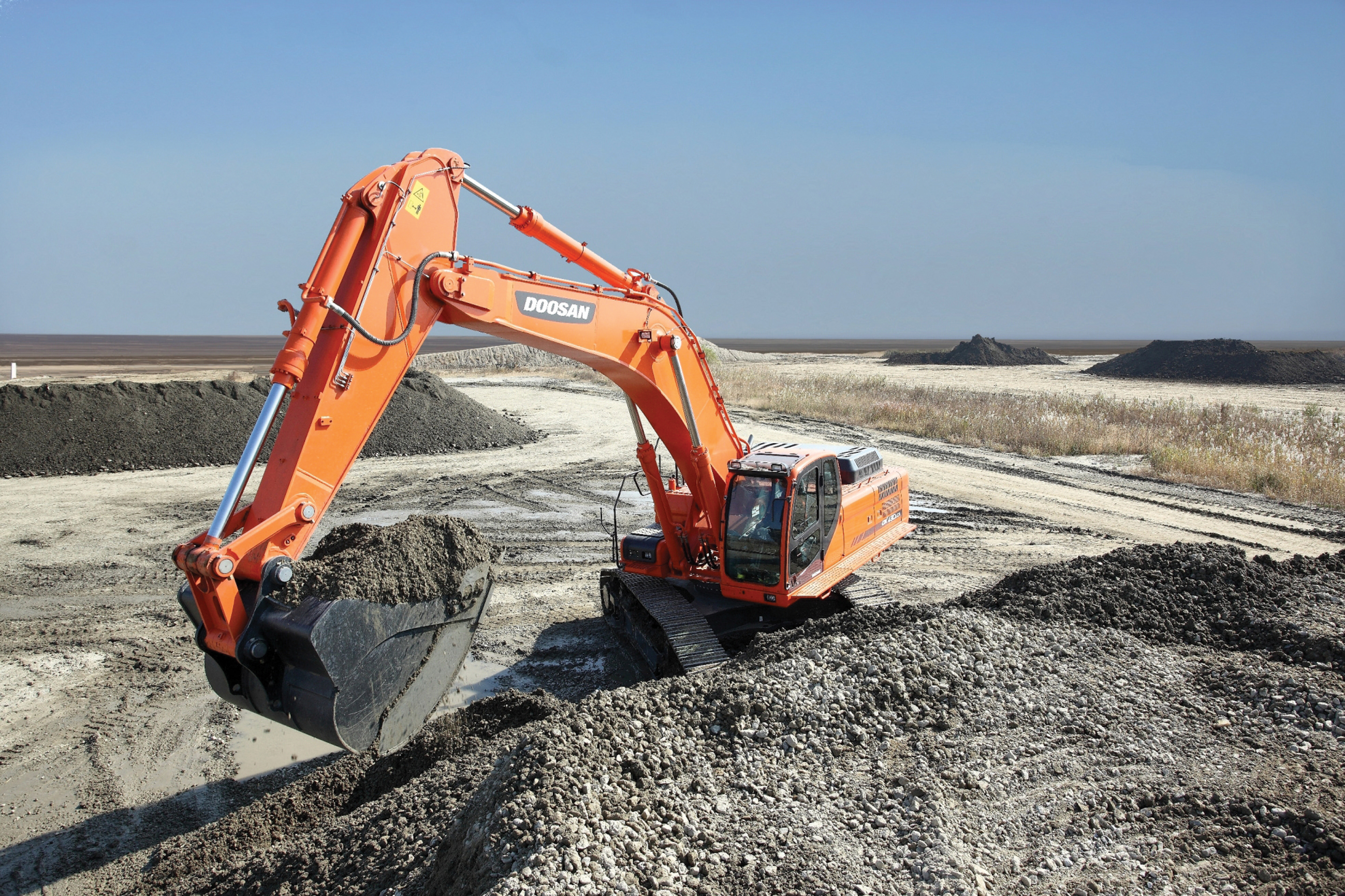 Doosan has developed new excavator models for Tier 4 Interim/Stage IIIB and Tier 2/Stage II markets with the DX480LCA aimed at Tier 2 markets such as the Middle East and Africa Doosan's new excavator