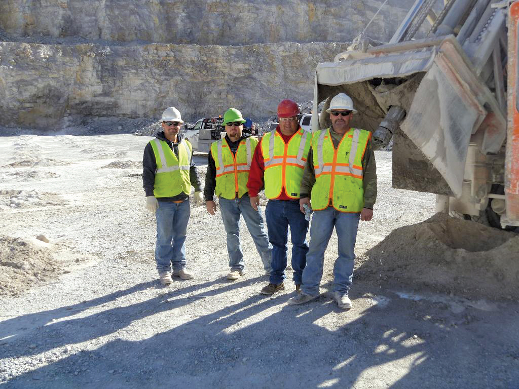 Andy Alexander, Driller, Levi Hudson, Driller, Bill White, Owner of Okie Drilling, and Kris Powell, Driller
Sandvik Okie Drilling