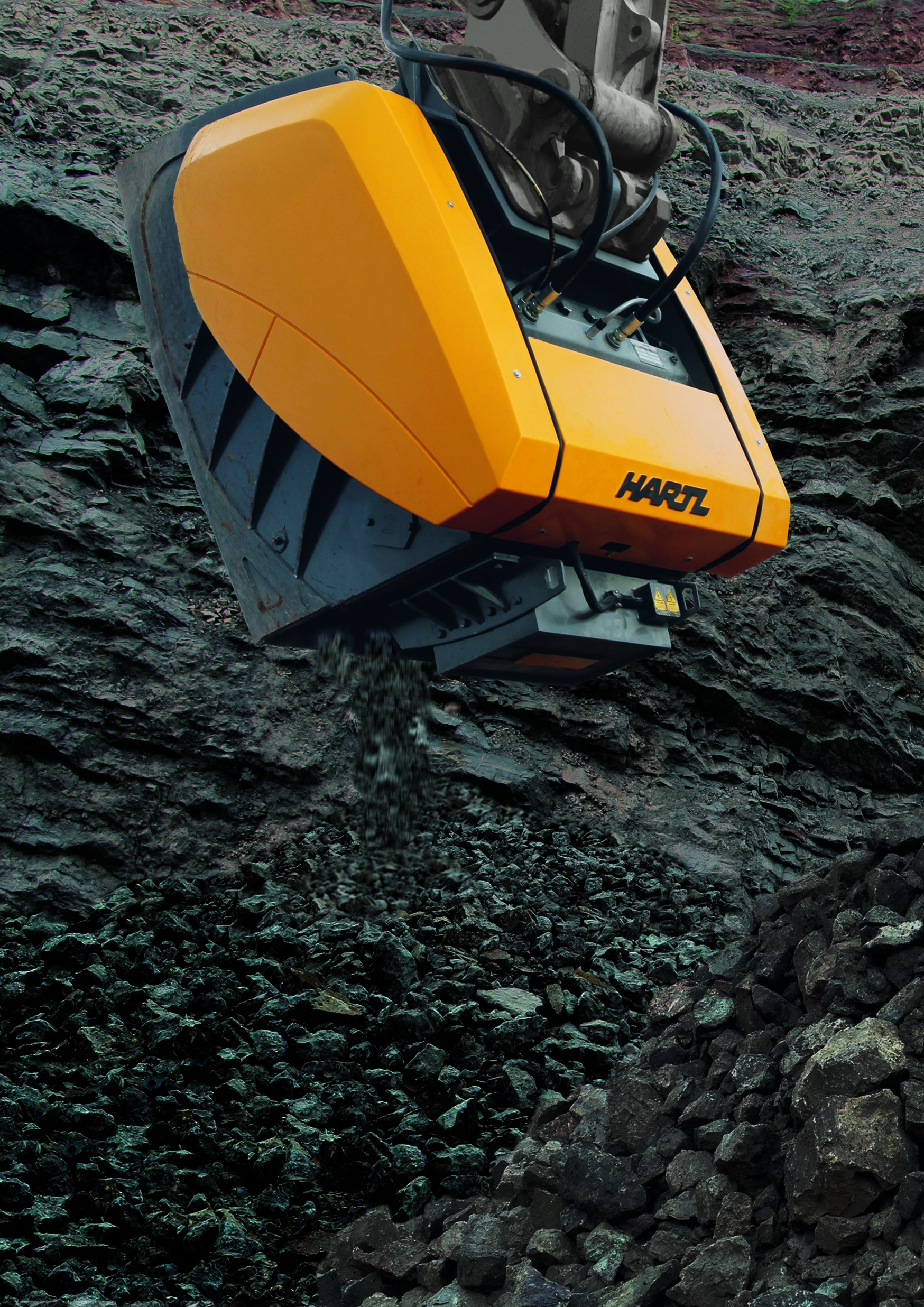 A Hartl Crusher machine in action Hartl bucket