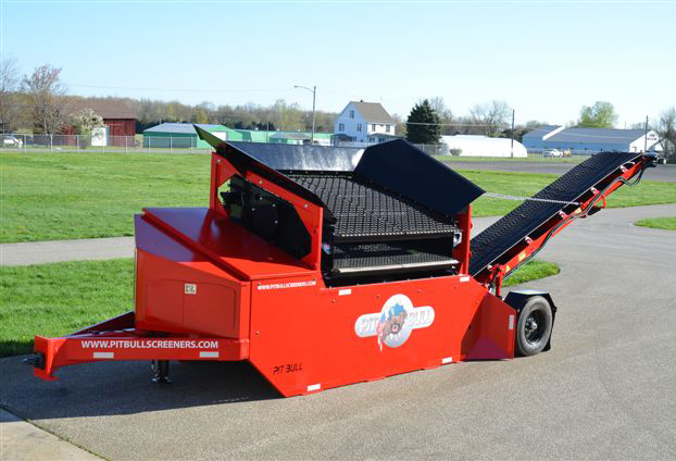 The compact and portable Pitbull 2300 can be towed directly to the excavation site for fast processing of materials Pitbull 2300 screening plant