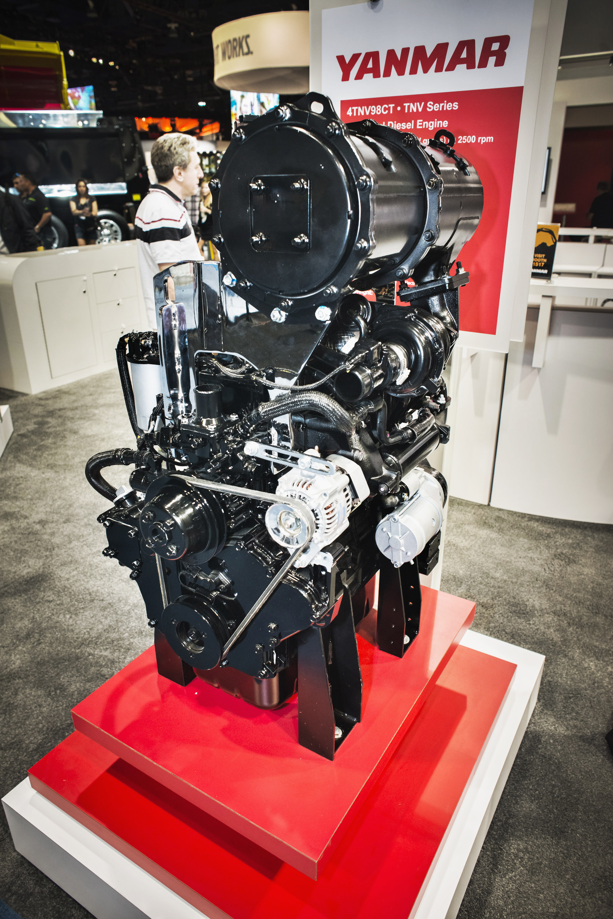 4TNV98CT engine uses a diesel particulate filter to meet Tier 4 Final Yanmar 4TNV98CT engine
