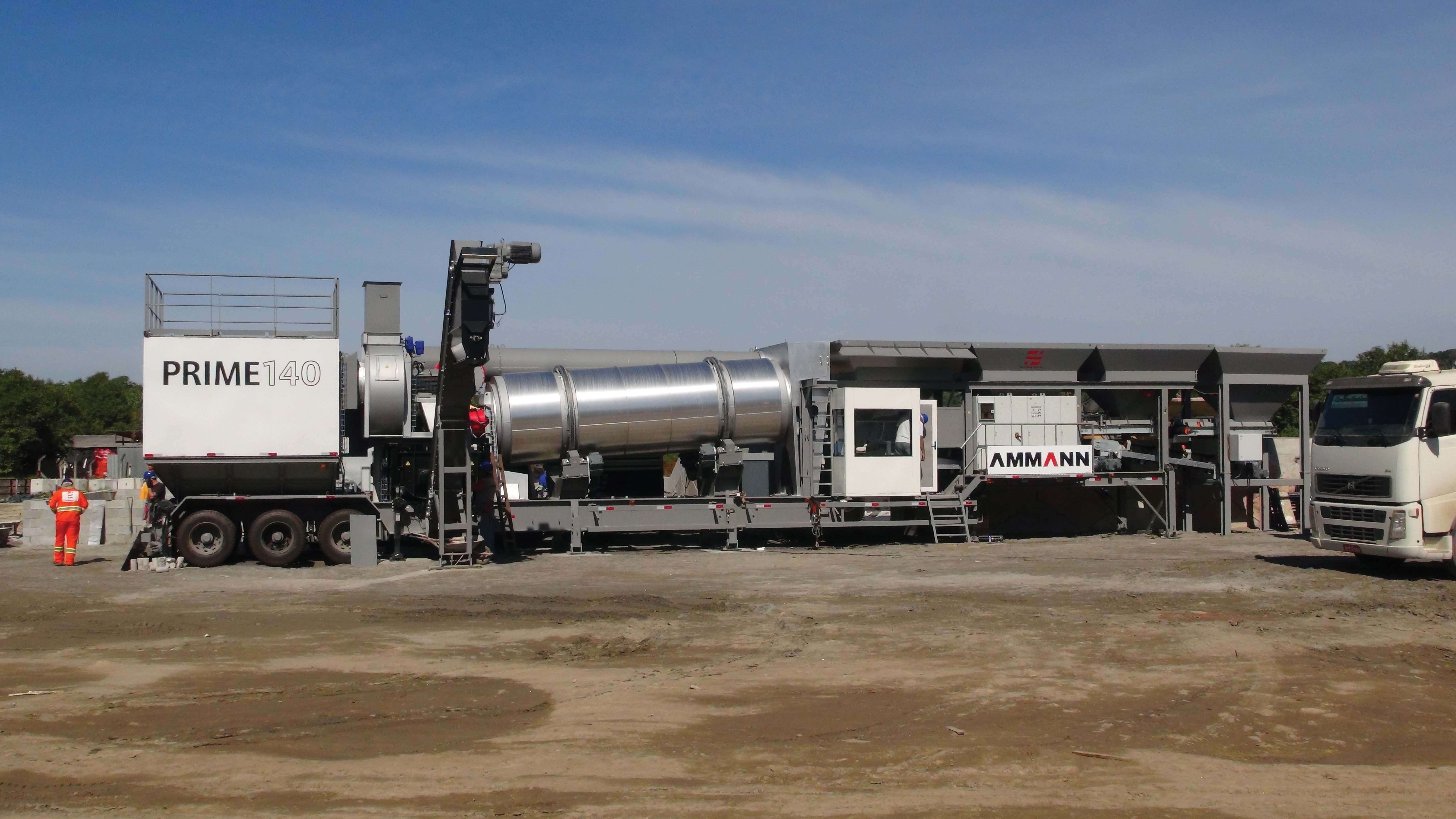 Ammann’s Prime 140 trailer-mounted asphalt plant Ammann Prime 140 plant
