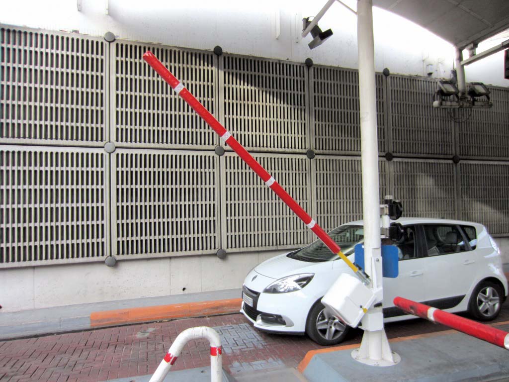 An APE 45 highway barrier installed at a tolling station for the Tunnel Prado-Carénage near Marseille, France APE 45 highway barrier