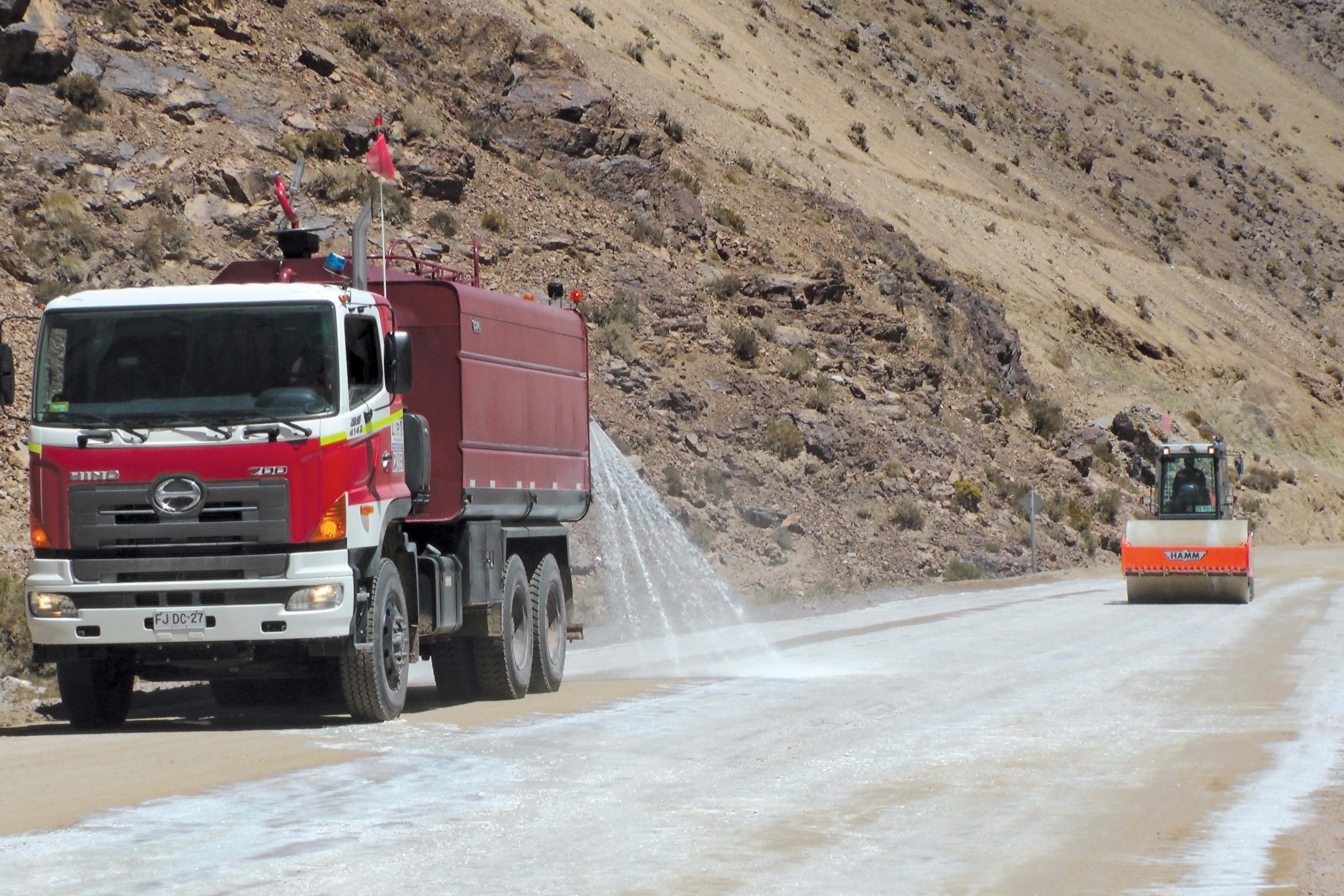 The water spray truck holds 28,000litres and was quickly able to cover the area needed for the trial water spray truck holds 28,000litres