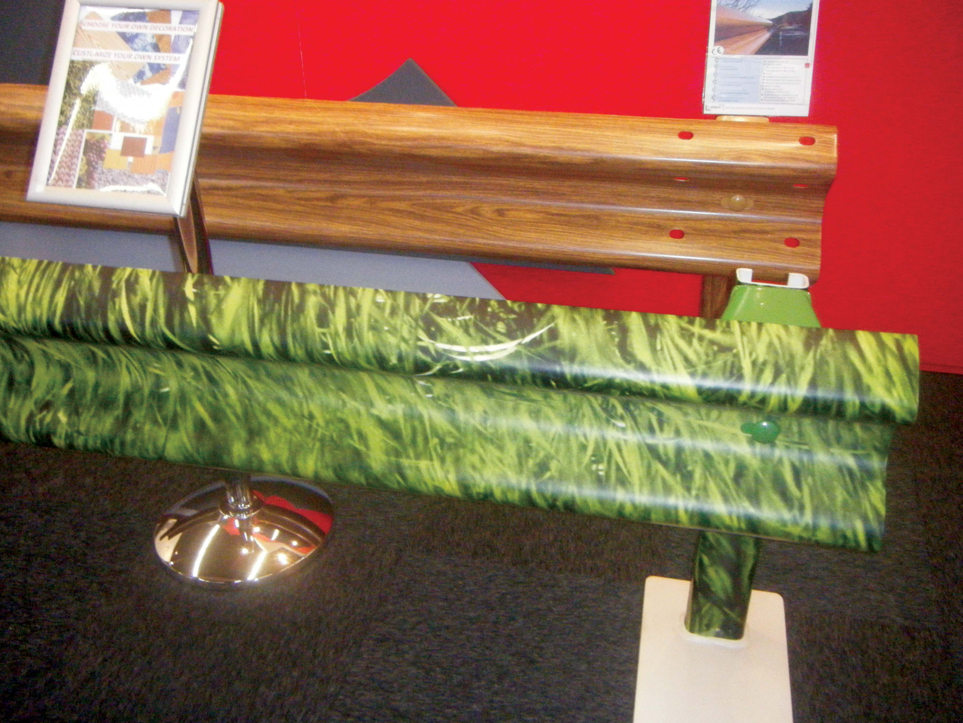 The guardrail sections from Roadis are available in a novel array of painted finishes The guardrail sections from Roadis