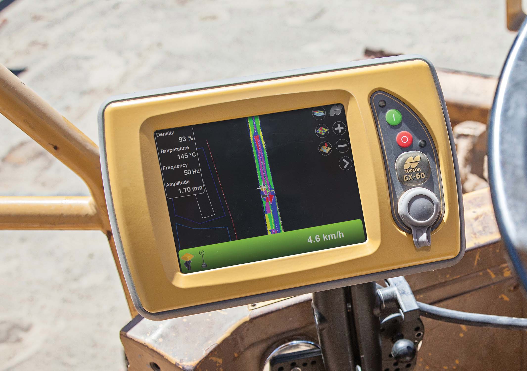 The new C-63 compaction control system from Topcon can help deliver better road surfaces Topcon C-63 compaction control system