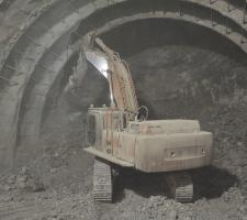 Indeco breakers fitted to hydraulic excavators for excavation