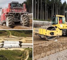Wirtgen stabiliser/recycler, BOMAG compactor 