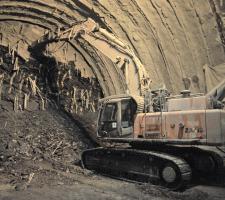 excavator with hydraulic breaker