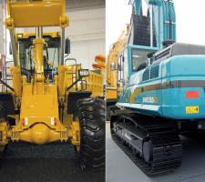 XCMG wheeled loader and Sunward hybrid excavator 