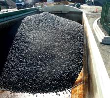 Milled material is graded when it arrives at the site