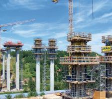 Pairs of super-slim circular reinforced columns 