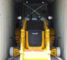 backhoe loader ready for shipment