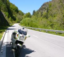 police motorcycle parked on spanish road