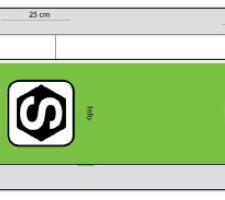 Info line is a 30 cm wide green line