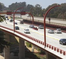Cars travelling on the new southbound bridge 