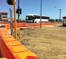 Amorzone plastic barrier on a highway