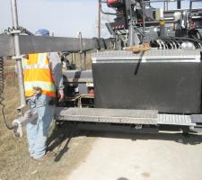Vögele paver working on road in New Braunfels, Texas
