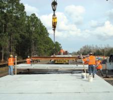 installation of prestressed concrete panels 