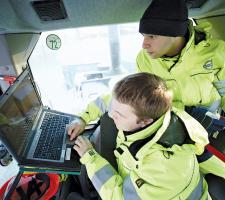 Volvo CE engineers testing Tier 4 
