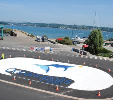 giant Océanopolis Brest logo made by Geveko Materials 