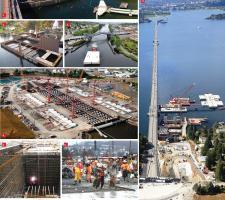 building new SR 520 floating bridge