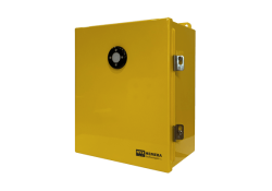 Enclosed in a rugged painted stainless steel container