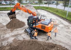 Hitachi claims performance and durability for its new large wheeled excavator