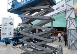 Terex Genie GS 4047 compact electric scissor lift, live at INTERMAT 2012