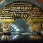After pouring each 6.25m section, the carriage was easily advanced with a hydraulic system (photo courtesy Ulma)