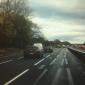 The white line towards the top of the picture shows a standard road marking, while in the foreground is one of the alternatives being tested