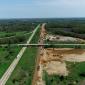 The I-69 improvement project is being carried out for MDOT, with Michigan Paving & Materials as prime contractor and Hoffman Bros as earthworks contractor