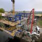 Constructing motorway bridge over River Elbe 