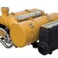 Caterpillar emission unit