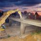 Bridge demolition in progress