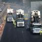 Echelon paving was used to ensure a good hot-to-hot joint