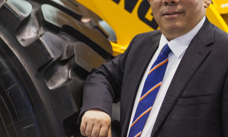 LiuGong chairman and president Zeng Guang’an talking about the construction equipment giant’s plans for the European market Liugong Chairman Zeng Guang