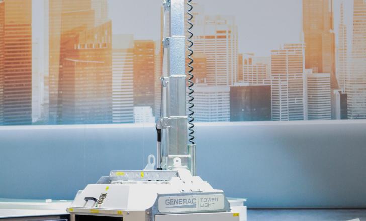 Generac’s new cube hybrid lighting tower runs for 700 hours Generac’s new cube hybrid lighting towe