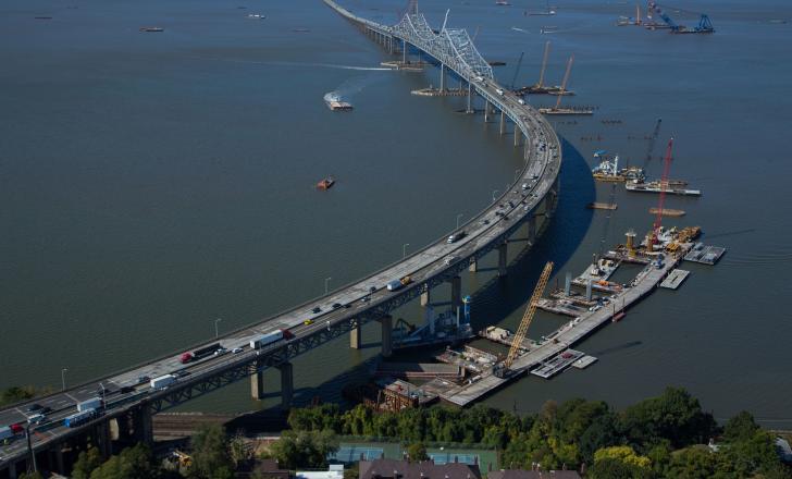 A falcon’s eye view of progress on the new Tappen Zee Bridge Tappen Zee Bridge