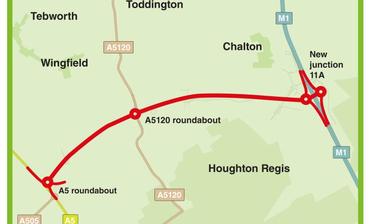 A5-M1 link road, Dunstable Northen Bypass 