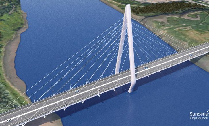 The new Wear bridge will improve transport connections around Sunderland Wear bridge in Sunderland